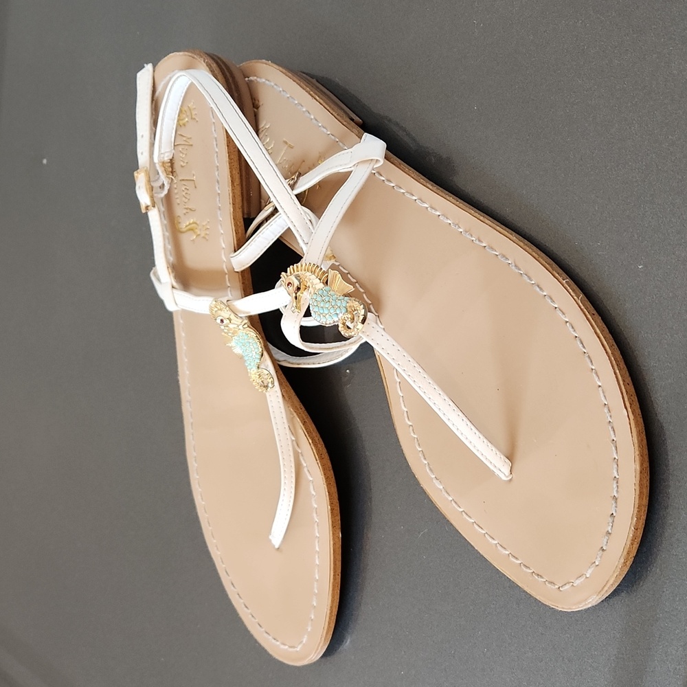 Miss Trish for Target Jeweled Sea Horse Strappy Flat Sandals sz 9 1/2